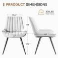 thumbnail image 2 of Modern Dining Chairs Set of 2, Upholstered Fabric Kitchen Chairs with Thick Cushions and Sturdy Metal Legs, 300 lbs Capacity, 2 of 8