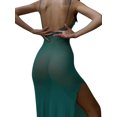 thumbnail image 4 of Dewadbow Women Sling Dress, Spaghetti Strap Low-cut See-through Slit Dress for Club Party, 4 of 6