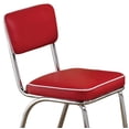 thumbnail image 3 of Coaster Home Furniture Cleveland Chrome Plated Retro Dining Room Chairs Set, Red, 3 of 5