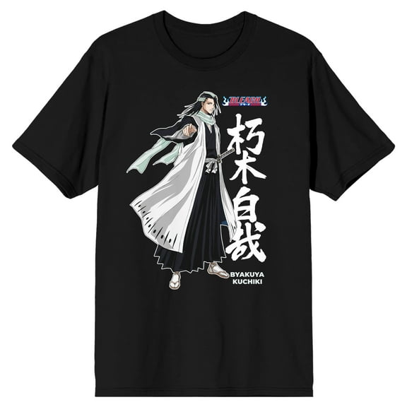Bleach Byakuya Kuchiki Men's Black T-shirt-Medium