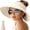 Beige, variant on Sun Hats for Women Wide Brim Roll-Up Beach Ponytail Hat Packable Foldable Travel Straw Visor