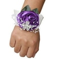 thumbnail image 4 of relayinert Bracelet Extensible Unique avec des Roses en Satin Faites à la Main pour un Look Élégant Facile à Porter N8 Violet 5Set, 4 of 6