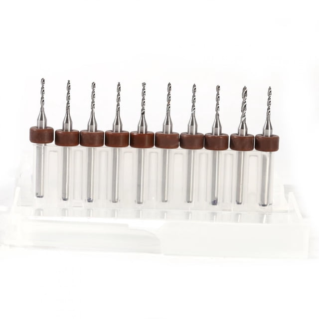 Brocas de carburo, juego de herramientas de microbrocas de carburo de placa de circuito de impresión PCB de 10 piezas para CNC SMT(1.2mm)