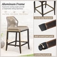 thumbnail image 2 of Dycanpo 26.5''H Outdoor Counter Height Chairs, Boho-Style Rattan Bar Stools Set of 2, Black, 2 of 10