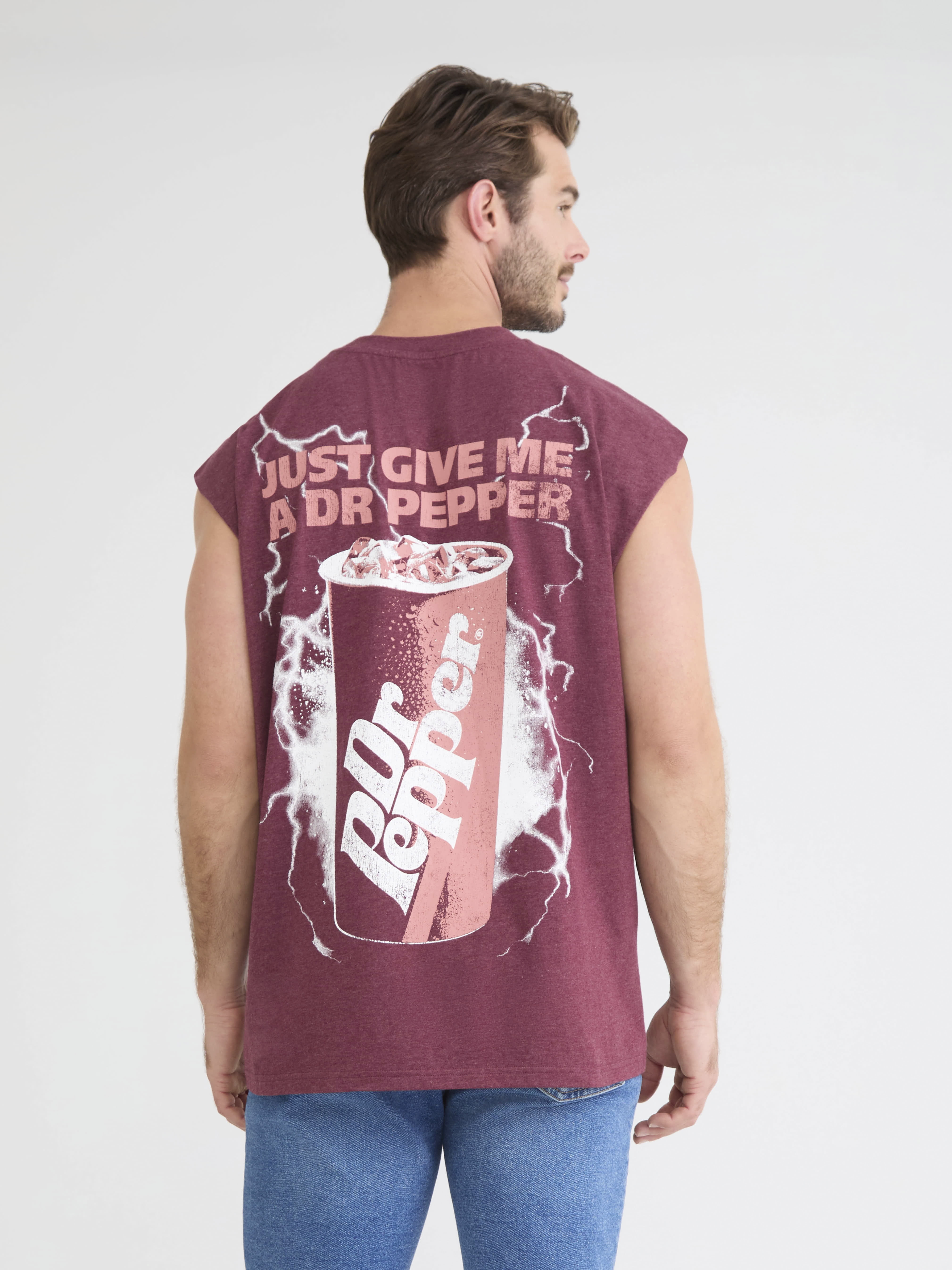 Dr Pepper Men's and Big Men's Graphic Print Muscle Tank Top, Sizes XS-5XL