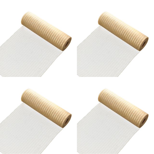 Cinta Malla Navideña 10 Yardas Decorativa Multiusos para Corona Bricolaje (dorado)