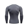 thumbnail image 3 of Hogleaql Men's Compression Shirts Workout Crew Neck Quick Dry Long Sleeve Undershirt Gym Baselayers Tops Sport Athletic Fitness Muscle T-Shirts Gray M, 3 of 3
