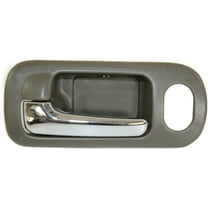 Interior Door Handle Compatible with 2001-2005 Honda Civic Front, Left Driver Brown bezel with chrome lever
