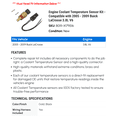 thumbnail image 2 of Engine Coolant Temperature Sensor Kit - Compatible with 2005 - 2009 Buick LaCrosse 3.8L V6 2006 2007 2008, 2 of 2