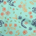 thumbnail image 1 of oneOone Silk Tabby Navy Blue Fabric Florals Craft Projects Decor Fabric Printed By The Yard 42 Inch Wide, 1 of 4