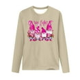 thumbnail image 3 of CLOISE Breast Cancer Shirts for Women Long Sleeve Crew Neck T Shirts Gnomes Ribbon Oversized Breast Cancer Fight Shirts Fashion Comfort Blouses Cancer Survivor Gifts in October Outfits Beige L, 3 of 4