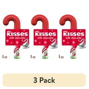 (3 pack) Hershey's Kisses Milk Chocolate Christmas Candy, Plastic Cane 2.24 oz