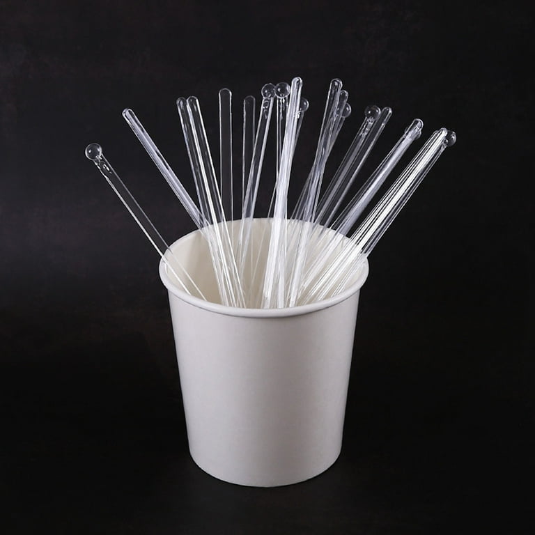 True Brands Plastic Stir Sticks - Clear - 25 ct