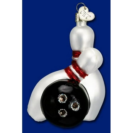 Old World Christmas Bowling Ball and Pins Glass Ornament 44024 New FREE (Best Bowling Ball In The World)