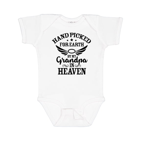 Inktastic Handpicked for Earth by My Grandpa in Heaven Angel Wings Boys or Girls Baby Bodysuit