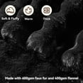 thumbnail image 2 of Faux Fur Throw Blanket, 1000GSM Fluffy Soft Bubble Blanket for Couch Bed, Cozy Plush Warm and Thick Blanket, Fuzzy Rabbit Lola Throw for Living Room Bedroom 50''*60'' Black, 2 of 13