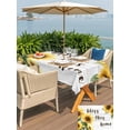 thumbnail image 5 of Outdoor Tablecloth with Umbrella Hole for Patio/Picnic/Party/Camping, Yellow Sunflowers Waterproof Table Cloth Rectangle Table Cover Washable, Farmhouse Spring Botanical Floral Wooden (60"x 102"), 5 of 8
