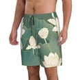 thumbnail image 2 of Fuzoiu Lotus Golden Line Print Men's Beach Shorts,Men's Swim Trunks,Quick Dry Board Shorts with Pockets,Men's Bathing Suits for Surfing, Running, and Casual Wear-Small, 2 of 6