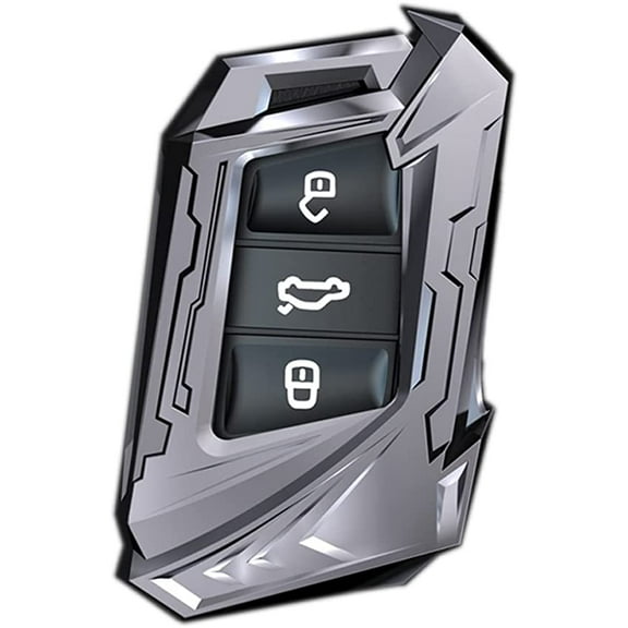 For VW Key Fob Cover Shell Holder Keychain Compatible with VW Volkswagen Atlas Jetta Passat Arteon Automotive Accessories vw accessories With key Chain (silver)