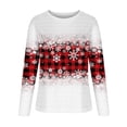 thumbnail image 4 of BLVB Christmas Shirts for Women Long Sleeve Crewneck Snowflake Graphic Tee Tops Vacation T Shirts Blouse Christmas Gifts, 4 of 5