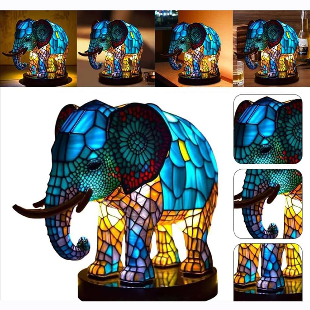 Cute Animal Desk Lamp, USB Powered Night Light for Home Office Decor, Fun Resin Statue Collectible Gift