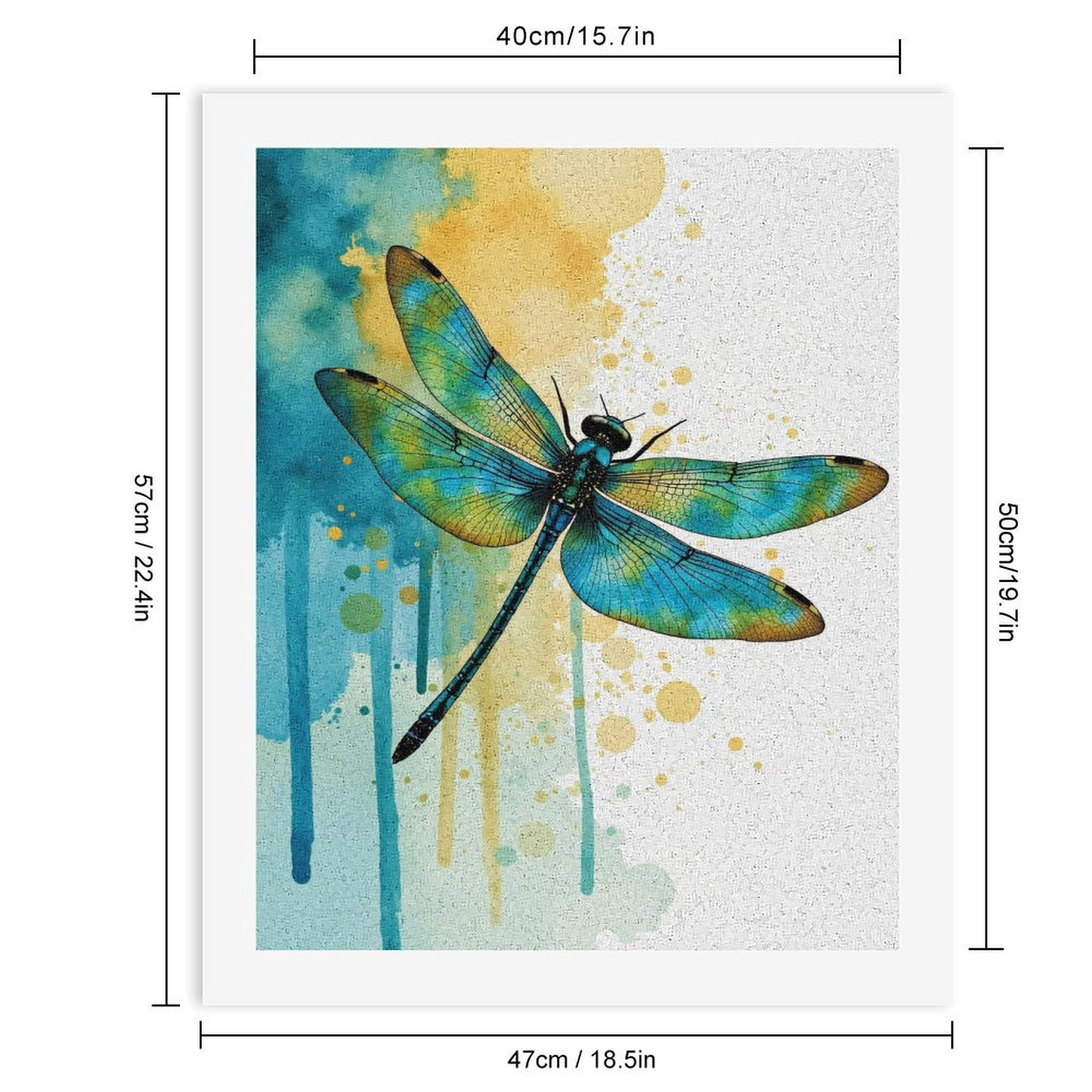 Paint by Numbers Kit for Adults, Colorful Dragonfly Art Splash Paint by Numbers, Easy Paint by Numbers Kit for Adults Beginner, DIY Adult Paint by Number Kits on Canvas, Home Decor