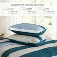 thumbnail image 6 of Whale Flotilla Reversible Ultra Soft Printed Quilts Twin Size, Lightweight Patchwork Geometric Stripes Bedspreads Coverlets Twin Quilt Bedding Set with 1 Pillow Sham for All Seasons, Navy, 6 of 8