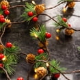 thumbnail image 6 of PMMIPNW Pine Cone Christmas String Lights Battery Operated, 6.5FT 20LED Christmas Garland with Red Berry Pine Cone Fairy String Lights for Indoor Outdoor Xmas Decorations, 6 of 8