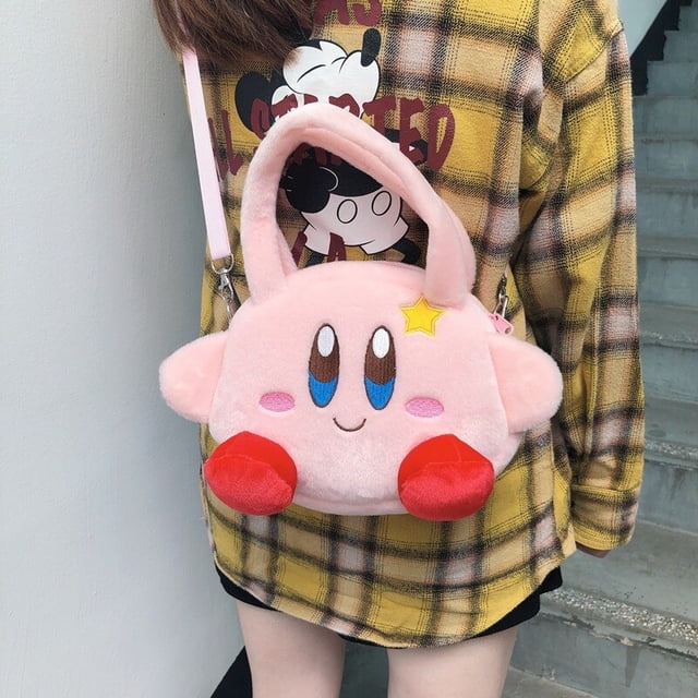 Bolso de hombro de felpa suave para niñas, bolsa de mano, Kawaii, Kuromi Star Kirby, My Melody, Cinnamoroll, juguete de peluche, regalosKB23-5-18cm Fivean unisex