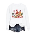 thumbnail image 7 of asdoklhq Mock Neck Sweatshirt Women's Round Neck Hoodless Christmas Printed Casual Loose Sweatshirt White 2X, 7 of 7