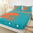 thumbnail image 3 of jejeloiu American Rugby Ball Queen Sheet Sets,Orange Cyan Bed Set For Boys Kids 4 Pieces, 3 of 7