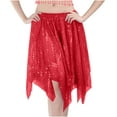 thumbnail image 3 of THDHVS Women's Skirts, Women Sequin Dance Skirt Solid Color Performance with Allover Sparkle for Stage Show Cheerleading Competition or Fashion Party Wear, 3 of 4