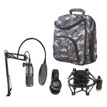 Audio Technica Podcast Podcasting Pack wUSB Microphone+Headphones+Boom+CAMOPACK