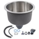 thumbnail image 1 of Mini fregadero de cocina redondo de acero inoxidable con lavabo redondo y desagüe de 30 cm de diámetro., 1 of 14