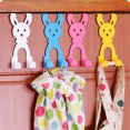thumbnail image 2 of White 10pcs White Rabbit Colorful Cartoon Rabbit Shape Back Door Hook Creative Iron Seamless Back Door Hook Seamless Nail Free Clothes Hook, 2 of 5