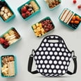 thumbnail image 5 of Uxcell Neoprene Lunch Tote Bag with Shoulder Strap, White Circle Pattern, 5 of 6