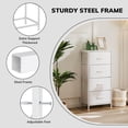 thumbnail image 5 of Storage Drawers, Fabric Dresser, Skinny Fabric Storage Tower with 4 Drawers, Tower Organizer Unit, Wooden Board and Steel Frame, White, 5 of 7