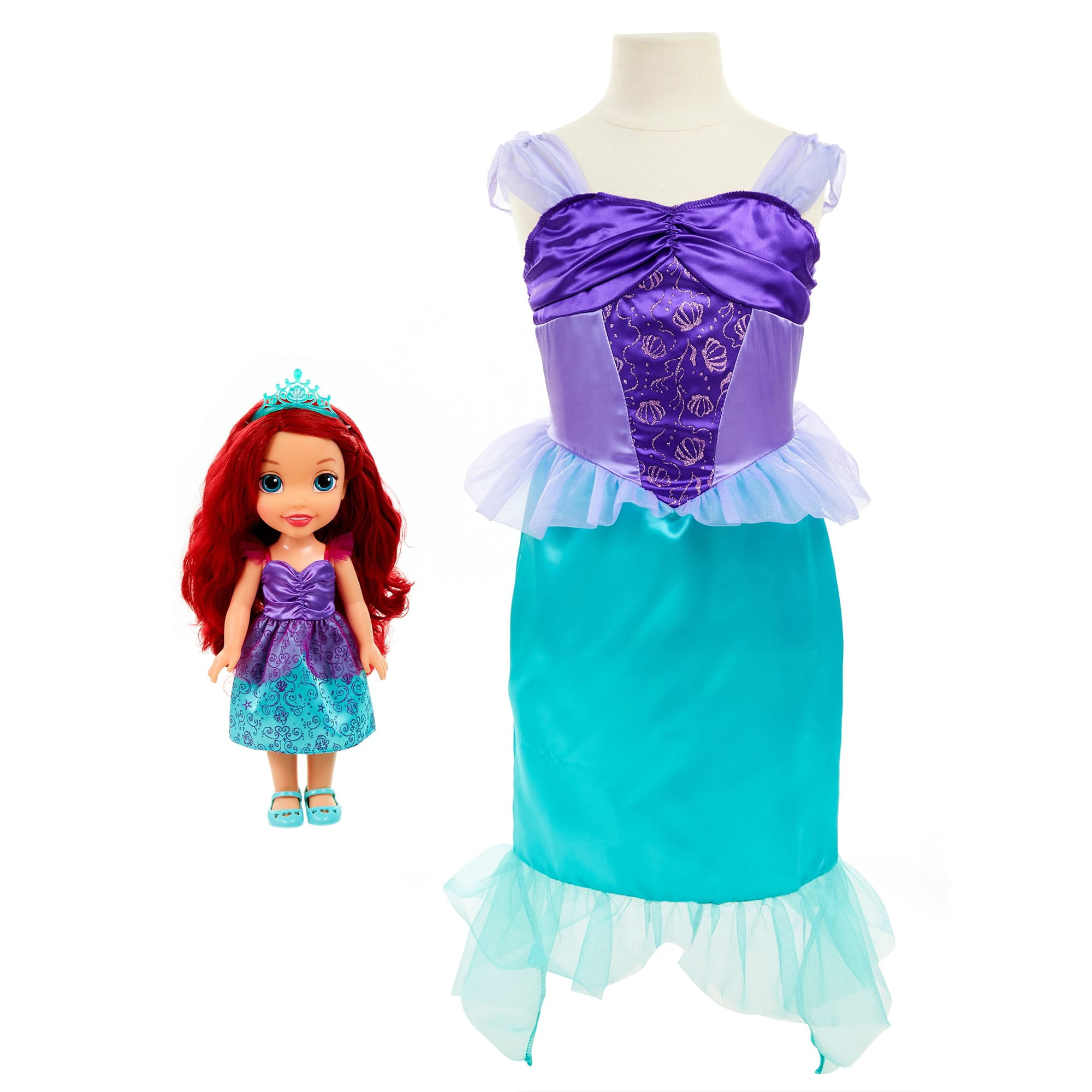 disney princess doll and dress set