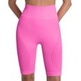 thumbnail image 2 of Only Moment Womens Casual Shorts Nylon,Spandex High Waisted Work Travel Pants with Pockets Stretchy Business Casual Slacks Yoga Shorts Hot Pink,M, 2 of 4