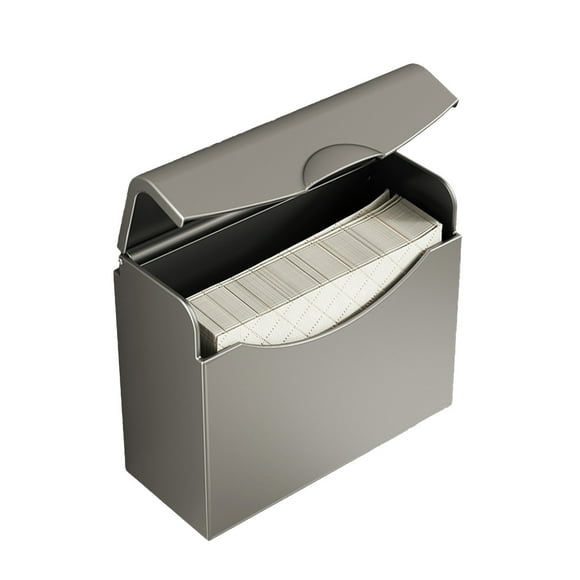 Grey Wall Mount Toilet Paper Holder Aluminum Alloy Tissue Box Dispenser For Bathroom Restroom Paper Roll Storage Shelf No Drill Hanging Organizer 24.4X20X9.8Cm