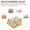 thumbnail image 6 of Yayeee Collapsible Cube Storage Bin with Lid Fabric Closet Decorative Basket with Handles, Orange Leaves, 6 of 7