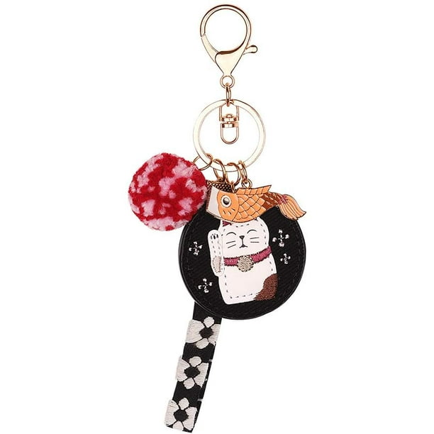 Lucky Cat Keychain Japanese Maneki Neko Fortune Cat Keyring Bag