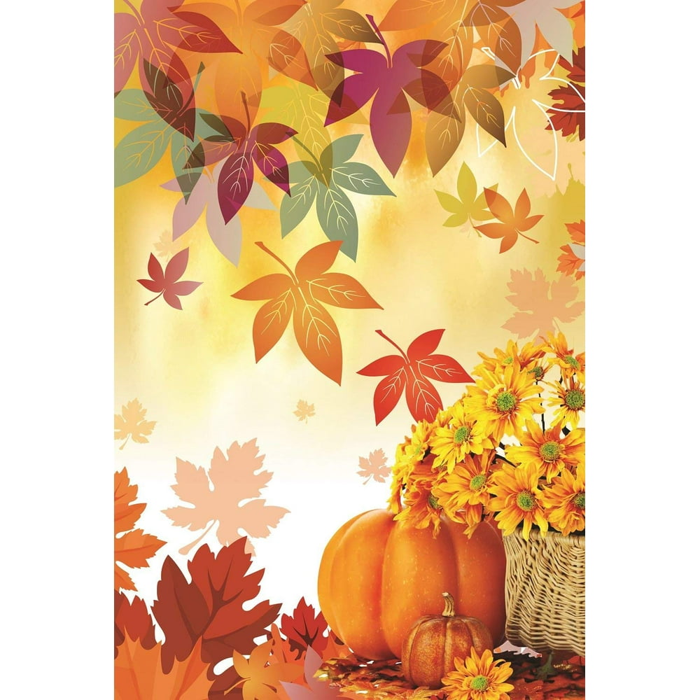Fall Leaf Pumpkin Garden Flag 12.5 x 18 Autumn Two Sided Yard