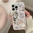 thumbnail image 2 of Cute Playing Cat Graffito Letters Soft Phone Case Compatible with iPhone Case (White,iPhone 12 Pro Max), 2 of 6