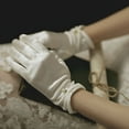 thumbnail image 2 of TELOLY White Silk Gloves Photo Prop Tea Party for Women Wedding Girl Satin Bride Women's, 2 of 4