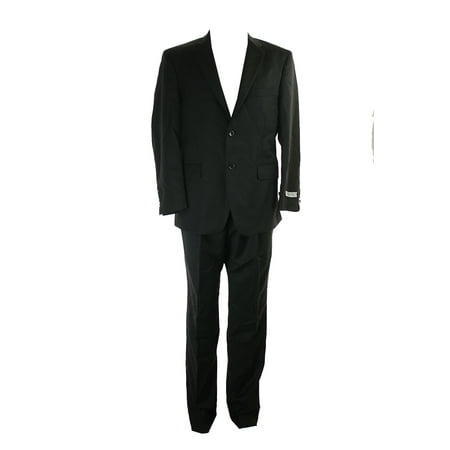 Jones York Mens Black Athletic Fit Herringbone 2Pc Suit 30R-30W