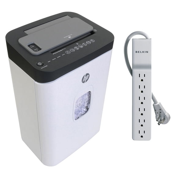 Royal HP AF1512 Micro-Cut 12-Sheet Paper Shredder Belkin 6-Outlet Home/Office Surge Protector
