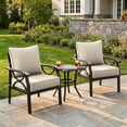 thumbnail image 3 of Snubbull Outdoor Deep Seat Cushion Set, 2 Pieces 24"x24"x6.5" Patio Furniture Replacement Cushions with Tie Straps, Waterproof Fade Resistant Removable Zipper Cover, Cream, 3 of 7