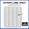 thumbnail image 2 of EcoSwift Brand Premium Half Sheet Self Adhesive Shipping Labels for Laser & Inkjet Printers, 0.5 in. x 1.75 in., 80 UP, White, 1/2 x 1 3/4, Pack of 400 Labels, 5 sheets, 2 of 5