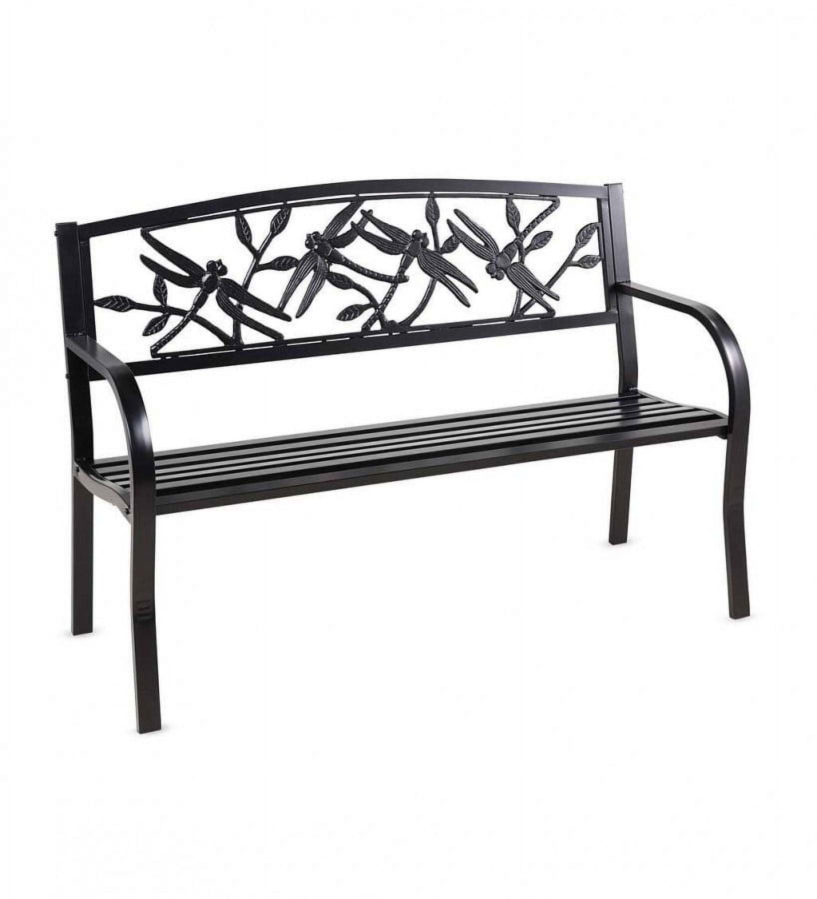 Plow & Hearth Metal Blooming Garden Bench - Thumbnail 3
